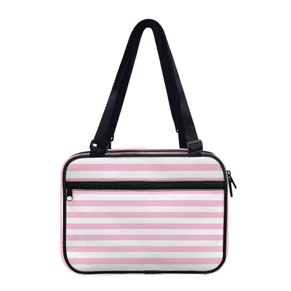 Pink And White Striped Pattern Print Double Strap Bible Bag