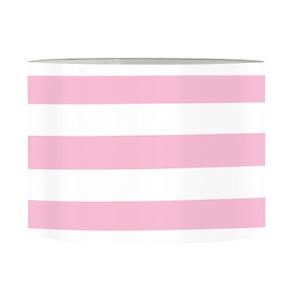 Pink And White Striped Pattern Print Drum Lamp Shade