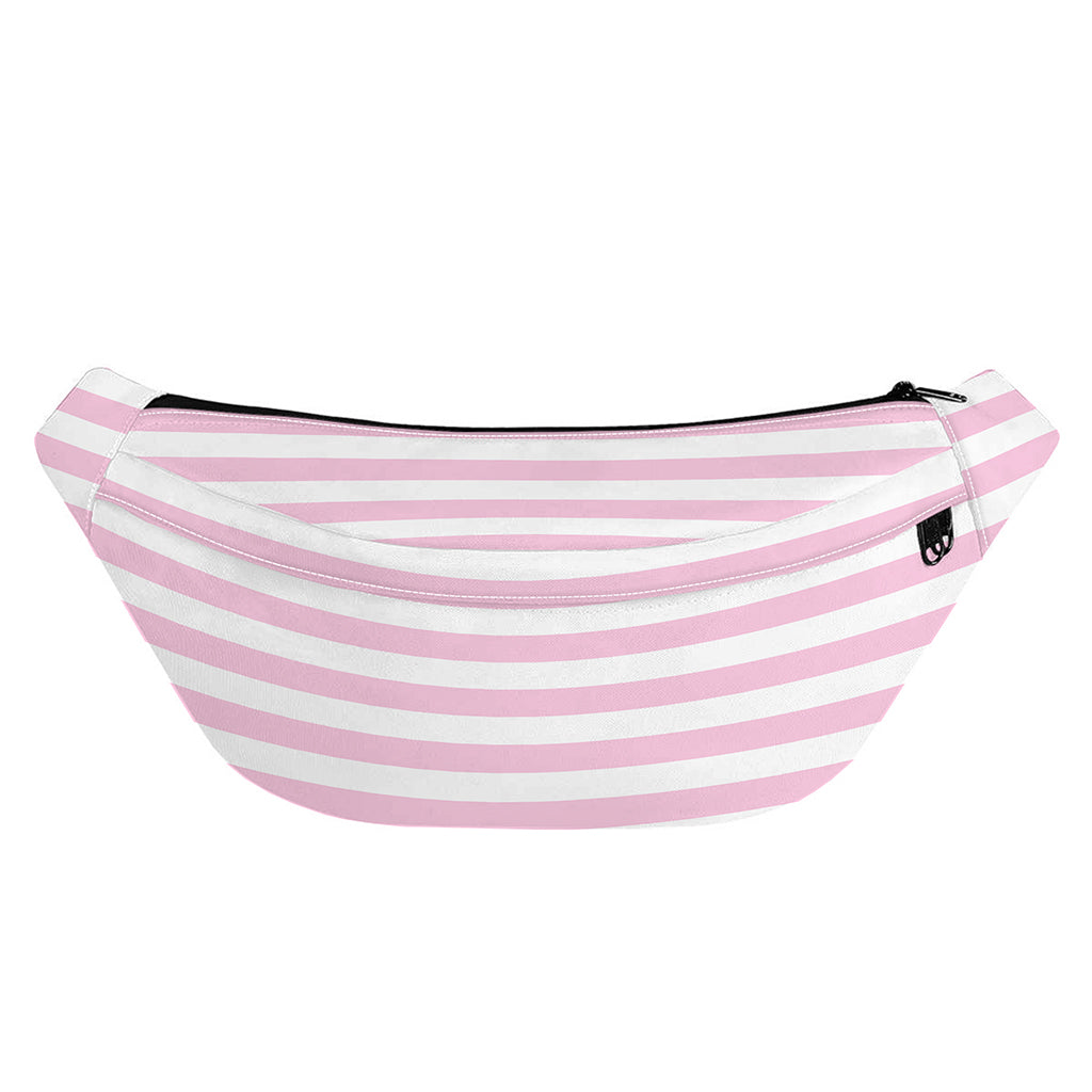 Pink And White Striped Pattern Print Fanny Pack