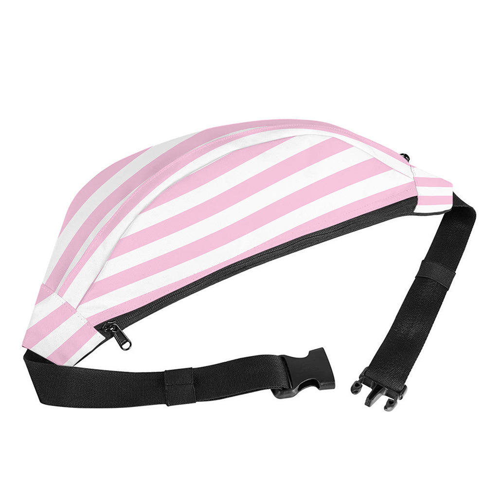 Pink And White Striped Pattern Print Fanny Pack