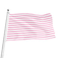 Pink And White Striped Pattern Print Flag