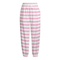 Pink And White Striped Pattern Print Fleece Lined Knit Pants