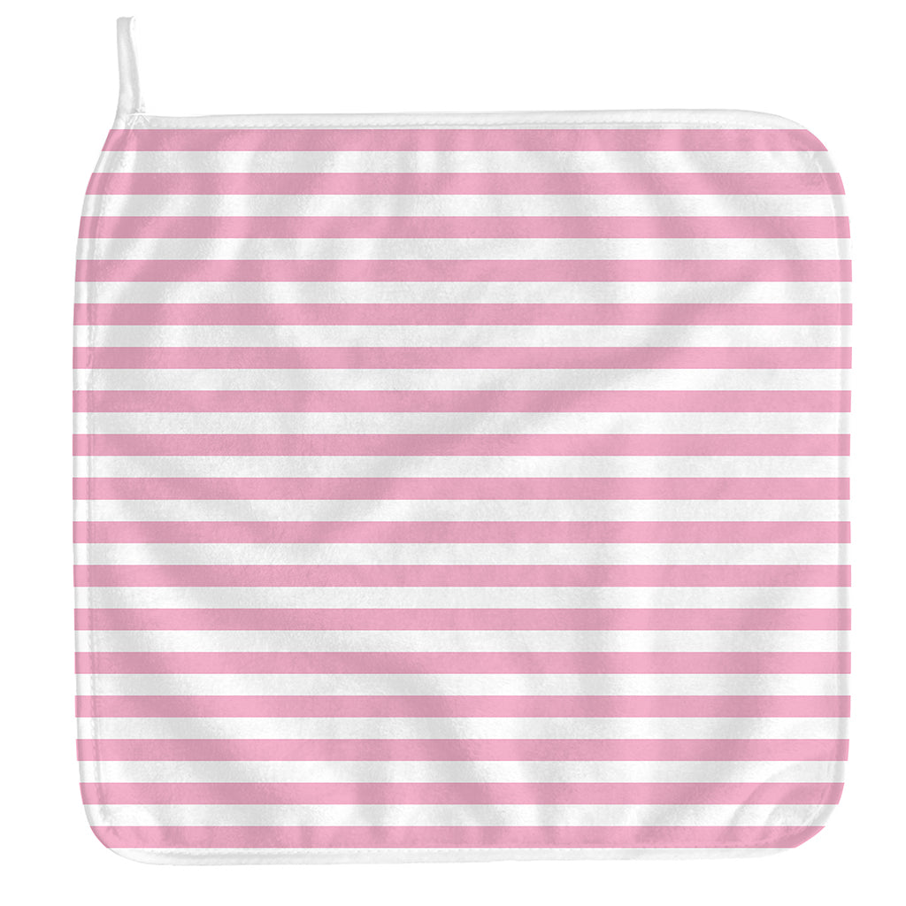 Pink And White Striped Pattern Print Hand Towel