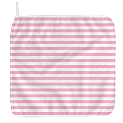 Pink And White Striped Pattern Print Hand Towel