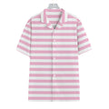 Pink And White Striped Pattern Print Hawaiian Shirt