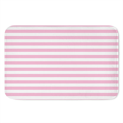 Pink And White Striped Pattern Print Indoor Door Mat