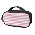 Pink And White Striped Pattern Print Portable Cooler Travel Case