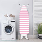 Pink And White Striped Pattern Print Ironing Board Cover