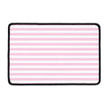 Pink And White Striped Pattern Print Kitchen Mat