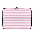 Pink And White Striped Pattern Print Laptop Sleeve