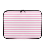 Pink And White Striped Pattern Print Laptop Sleeve