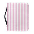 Pink And White Striped Pattern Print Leather Bible Cover