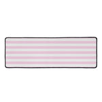 Pink And White Striped Pattern Print Long Kitchen Mat