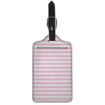 Pink And White Striped Pattern Print Luggage Tag