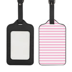 Pink And White Striped Pattern Print Luggage Tag