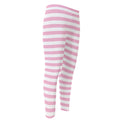 Pink And White Striped Pattern Print Men's Compression Pants