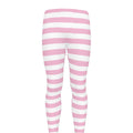 Pink And White Striped Pattern Print Men's Leggings