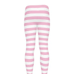Pink And White Striped Pattern Print Men's leggings