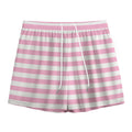 Pink And White Striped Pattern Print Mesh Shorts