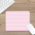 Pink And White Striped Pattern Print Mouse Pad
