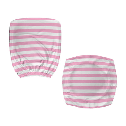 Pink And White Striped Pattern Print Office Chair Cover