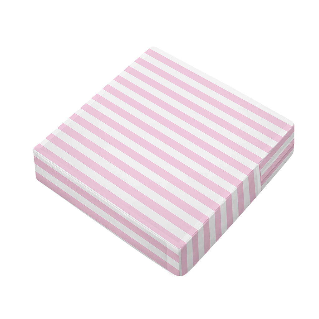 Pink And White Striped Pattern Print Outdoor Seat Cushion Cover