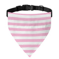 Pink And White Striped Pattern Print Over The Collar Dog Bandana