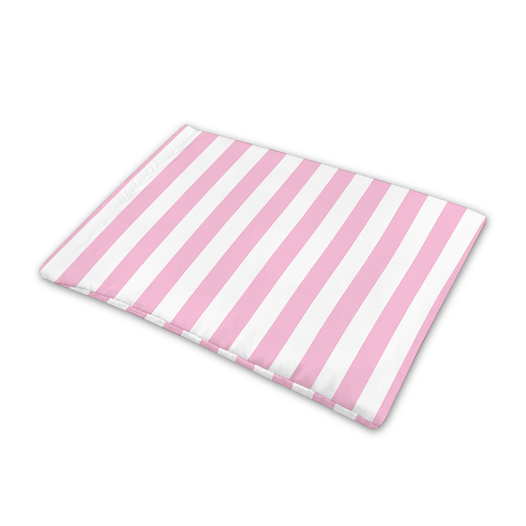 Pink And White Striped Pattern Print Pet Cooling Mat Cover