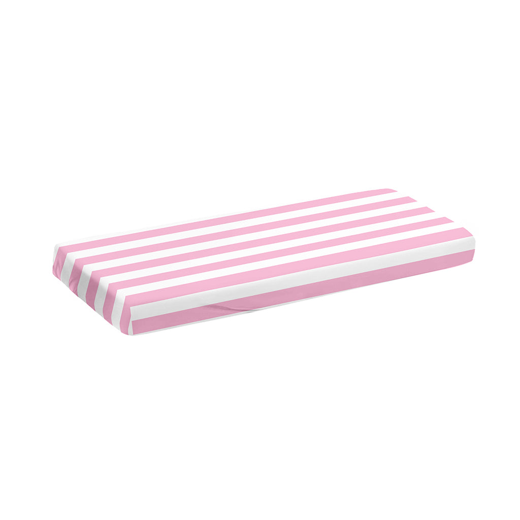 Pink And White Striped Pattern Print Piano Keyboard Cover