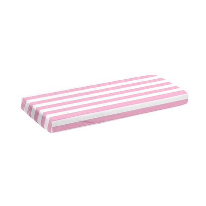Pink And White Striped Pattern Print Piano Keyboard Cover