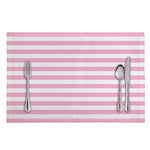 Pink And White Striped Pattern Print Placemat