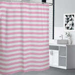 Pink And White Striped Pattern Print Premium Shower Curtain