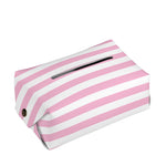 Pink And White Striped Pattern Print Rectangle Tissue Box Cover