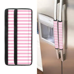 Pink And White Striped Pattern Print Refrigerator Handle Covers