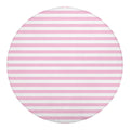 Pink And White Striped Pattern Print Round Blanket