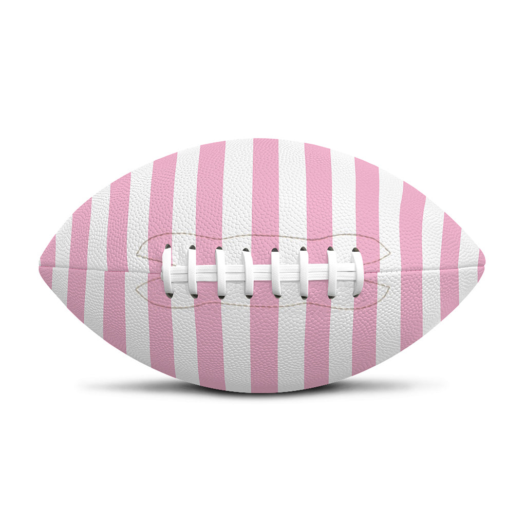 Pink And White Striped Pattern Print Rugby Ball