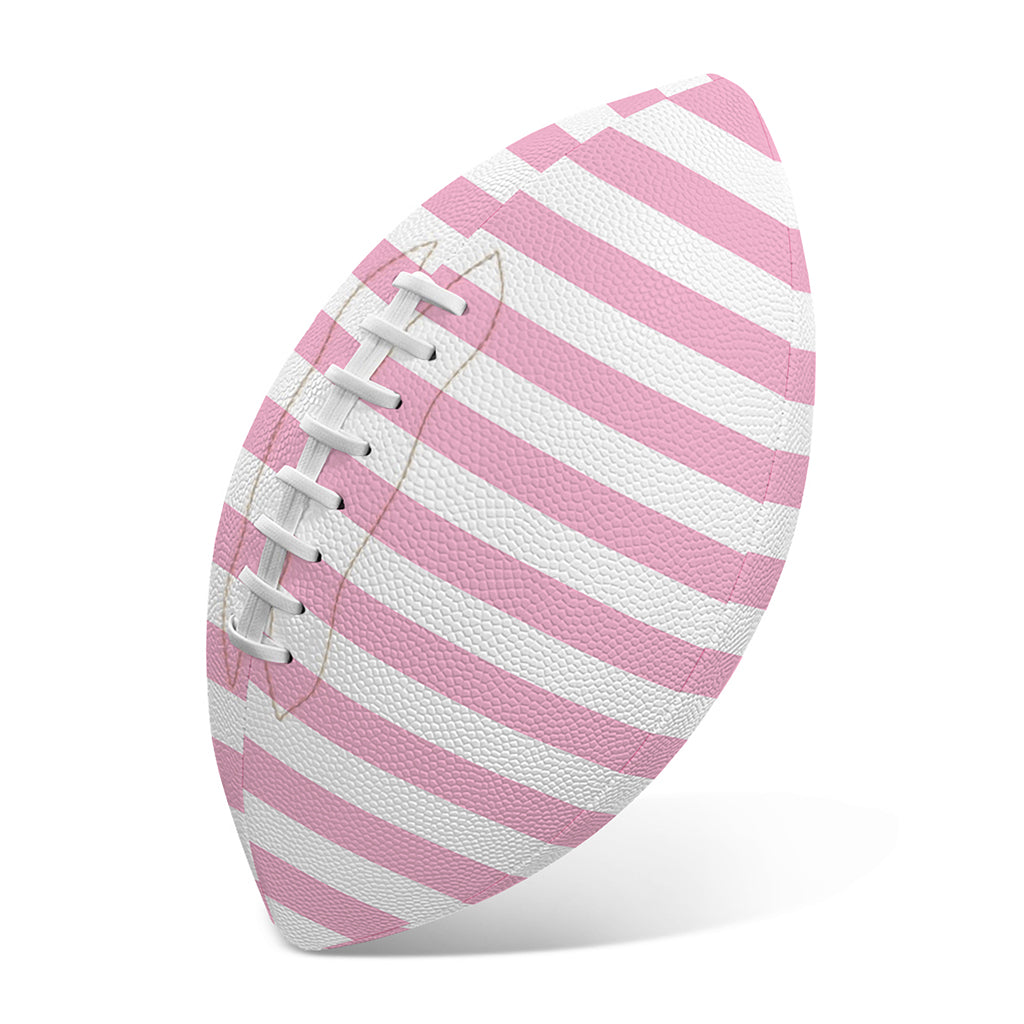 Pink And White Striped Pattern Print Rugby Ball