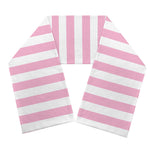 Pink And White Striped Pattern Print Scarf