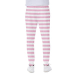 Pink And White Striped Pattern Print Scuba Joggers