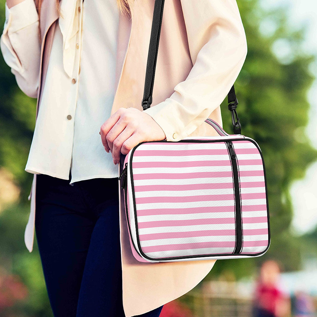 Pink And White Striped Pattern Print Shoulder Strap Bible Bag