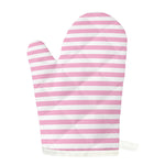 Pink And White Striped Pattern Print Single Oven Mitt