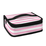 Pink And White Striped Pattern Print Small Lunch Bag