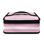 Pink And White Striped Pattern Print Small Lunch Bag