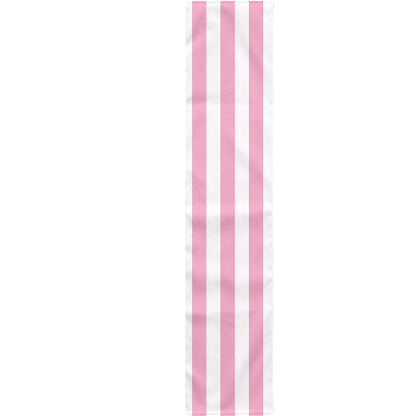 Pink And White Striped Pattern Print Table Runner