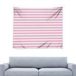 Pink And White Striped Pattern Print Tapestry
