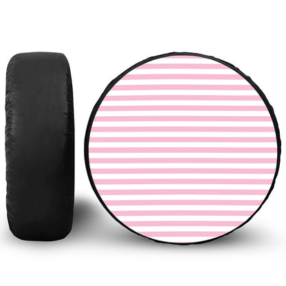 Pink And White Striped Pattern Print Tire Cover