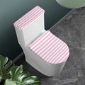 Pink And White Striped Pattern Print Toilet Lid And Tank Cover Set