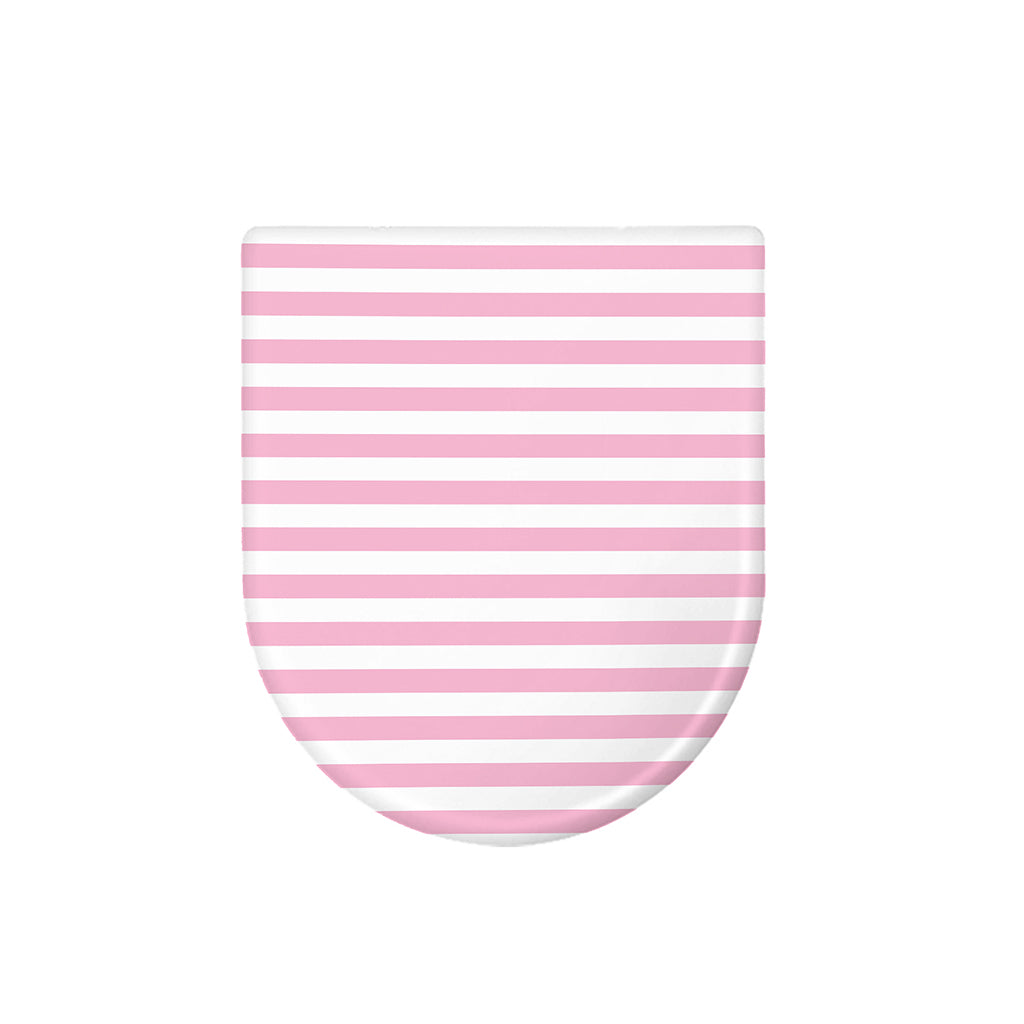 Pink And White Striped Pattern Print Toilet Lid Cover