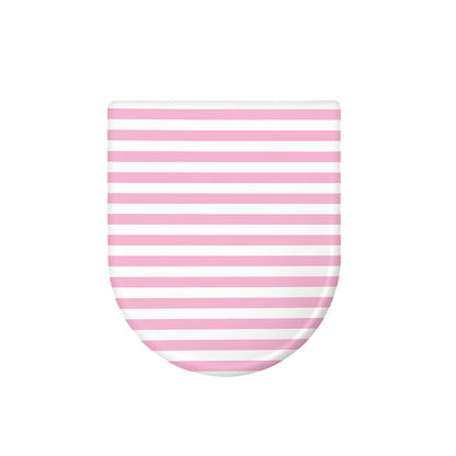 Pink And White Striped Pattern Print Toilet Lid Cover