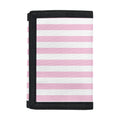 Pink And White Striped Pattern Print Trifold Wallet